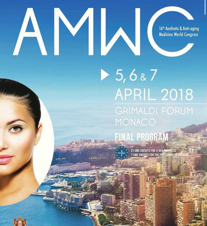 Come and meet us @ AMWC Aesthetic & Anti-aging Medicine World Congress in Monaco 5,6 & 7 April 2018