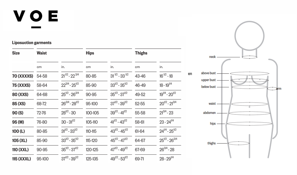 male size to female size